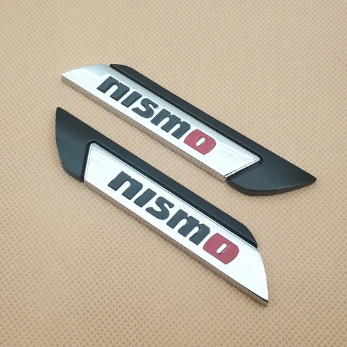Silver With Black Пара стильная металлическая машина Nismo значок боковая наклейка на крыло 3D спортивная эмблема наклейка для Nissan - Цвет: Silver With Black