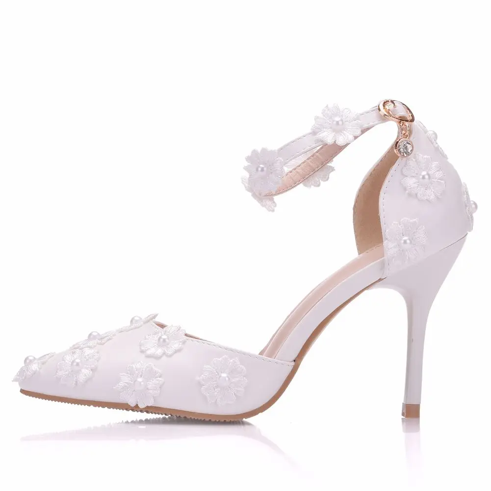 Босоножки женские на высоком каблуке хрустальные сандалии с острым носком