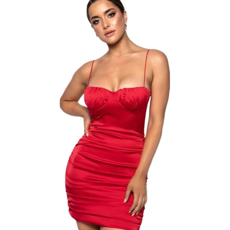 Новое модное женское платье Lessverge мини на тонких бретельках сексуальное без