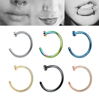1pclot 6810mm punk stainless steel fake nose ring c clip lip ring earring no piercing bone clip jewelry body piercing jewelry
