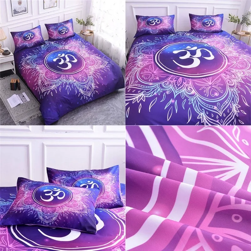 Комплект постельного белья с рисунком мандалы пододеяльником постельное белье