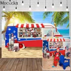 Летний фон морской вечерние плавания серфинга пляжные Небесно Фламинго RV Декор детски день рождения портретной фотосъёмки детей Baby Shower фото студия