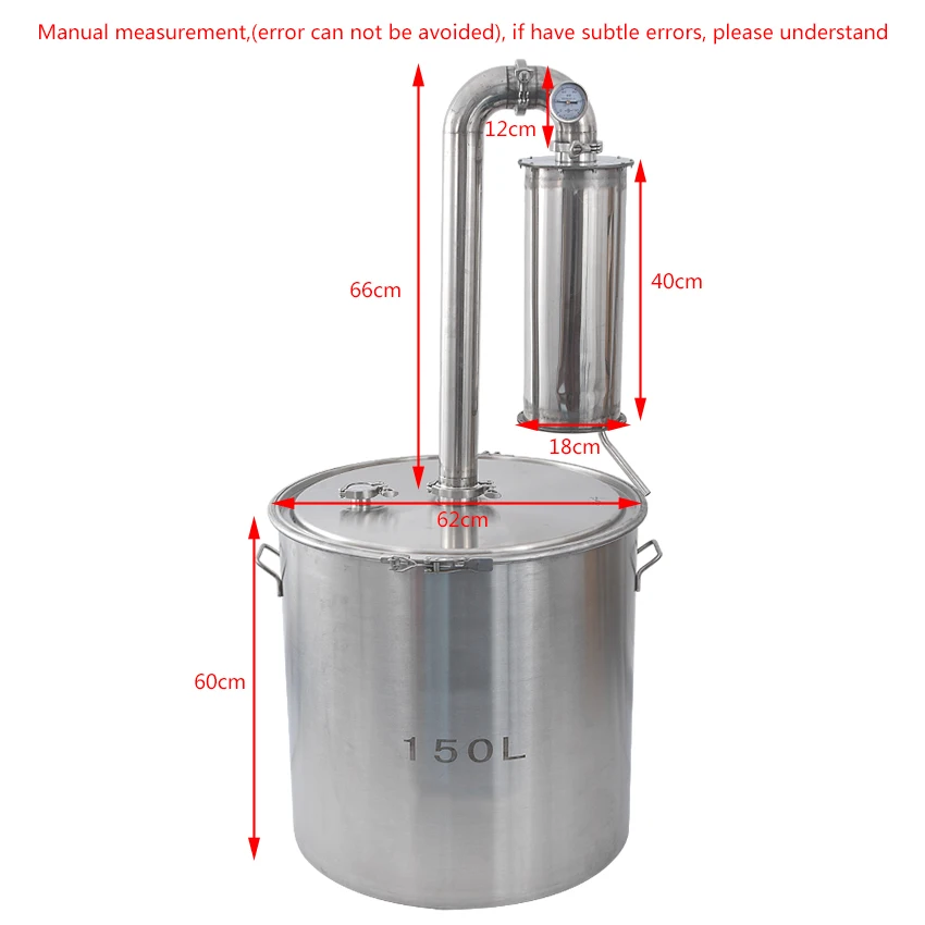 150L Нержавеющая сталь вино пивоварения машина дистиллятор ликер дистилляции