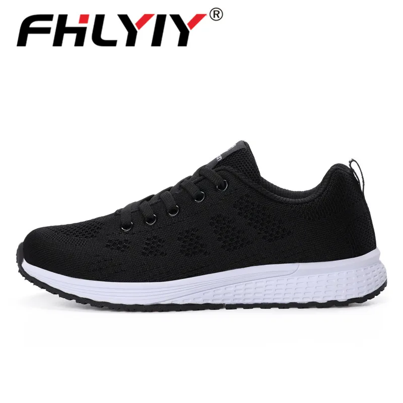 Black Fhlyiy/женская повседневная обувь на плоской подошве; сетчатые дышащие кроссовки на платформе со шнуровкой; женская обувь; брендовая Роскошная обувь; Zapatos De Mujer - Цвет: Black