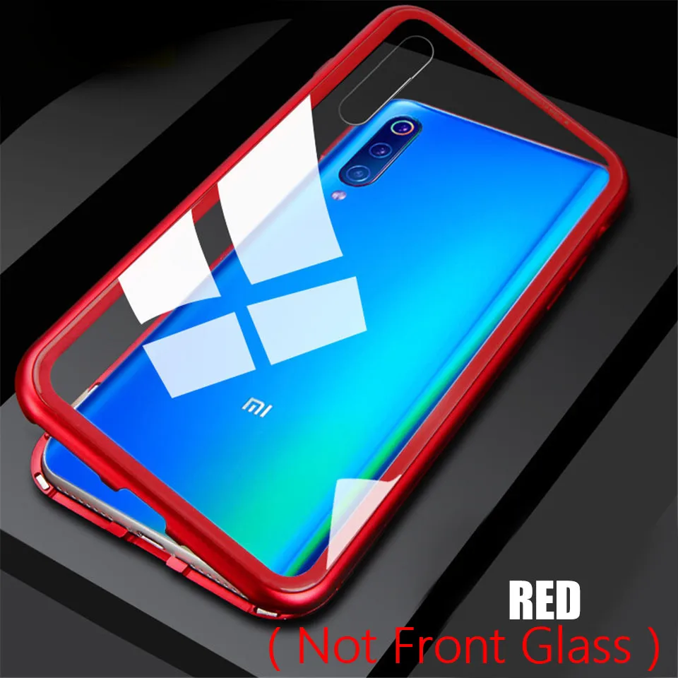 Red Металлический чехол с магнитной адсорбцией для Xiaomi Redmi mi 9t A3 Lite 9 SE mi CC9E, Задняя стеклянная крышка для Red mi Note 7, чехол Note 6 Pro - Цвет: Red