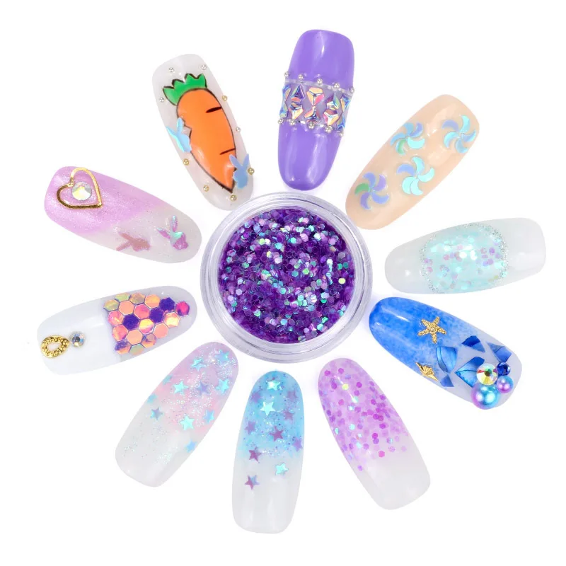 

12 Color Nail Decoration Sequins Net Red Eye Makeup Sequin Patch Girl beautiful eye makeup glitter pearl tablets Manicure tools