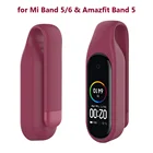 Чехол с зажимом для Huami Amazfit Band 5, полностью силиконовый чехол для Xiaomi Mi Band 5 6 Miband Mi5 Mi6, защитный чехол, аксессуары, красный