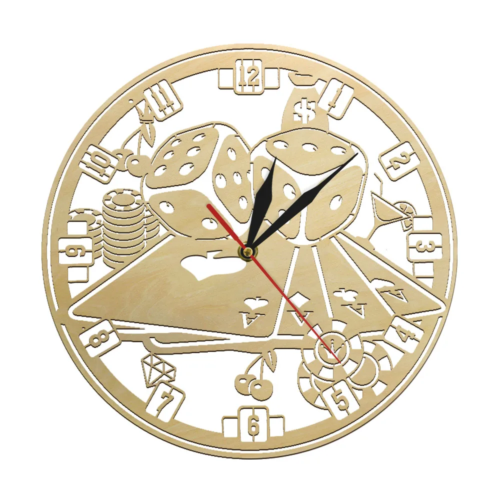 Игральные карты в покер игральные деревянные настенные часы декоративные