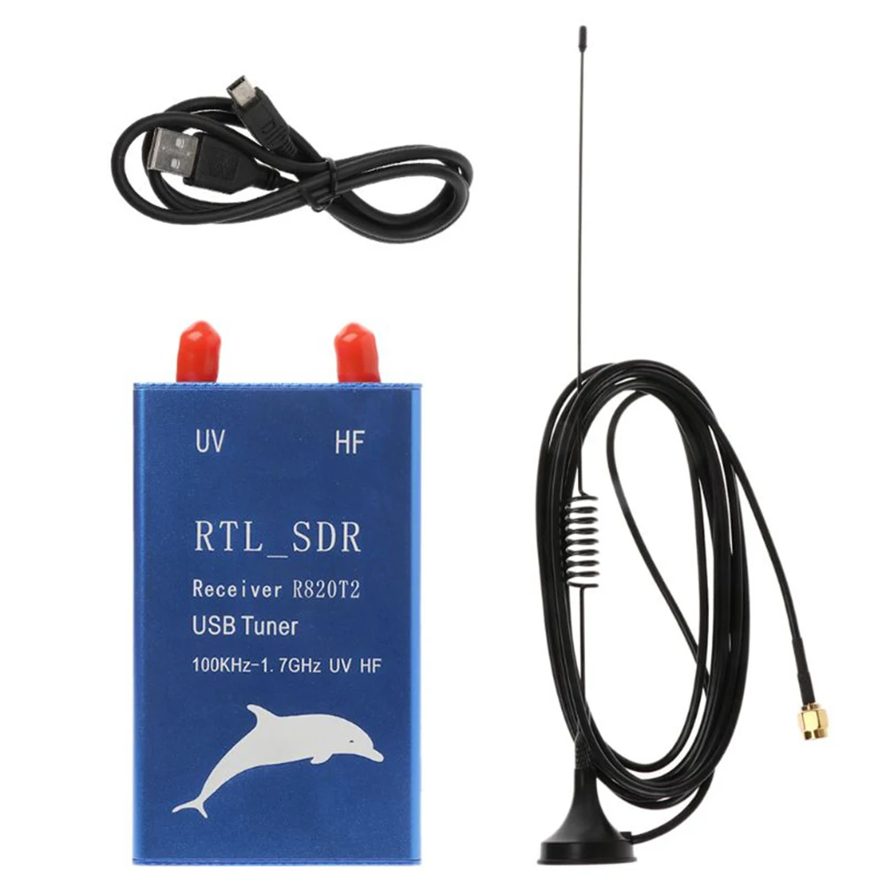 

RTL2832U+R820T2 100KHz-1.7GHz AM/NFM/FM/DSB/USB/LSB/CW Accessory RTL.SDR USB Blue Tuner Receiver USB Signal Receiver