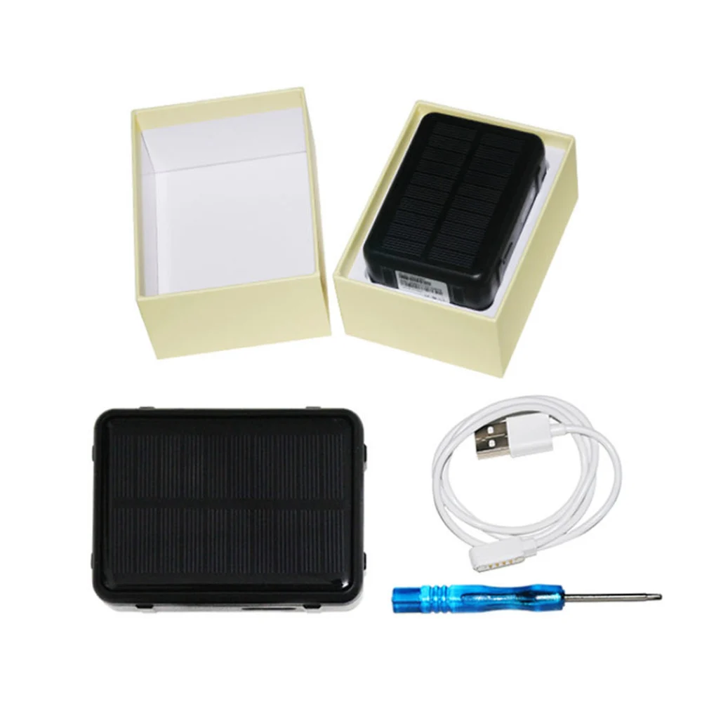 black with box RF-V44 4G LTE gps устройство слежения солнечной энергии, определяющий местоположение в реальном времени, отключение топлива удаленно мини gps GSM трекер с держателем опций - Цвет: black with box