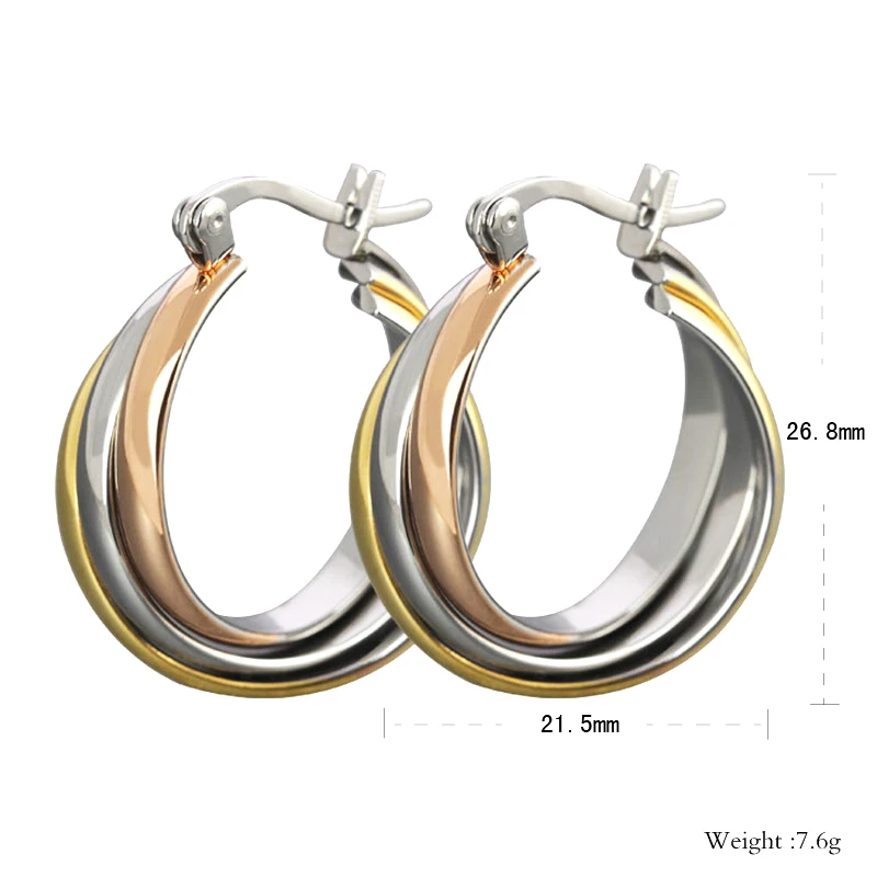 Хит продаж серьги кольца из титана розового золота для женщин гипоаллергенные