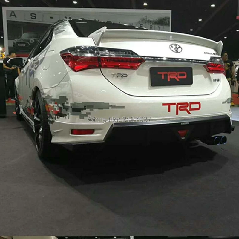 Для Toyota Corolla TRD 2014 2017 ABS пластик Неокрашенный задний спойлер на крыло крышу