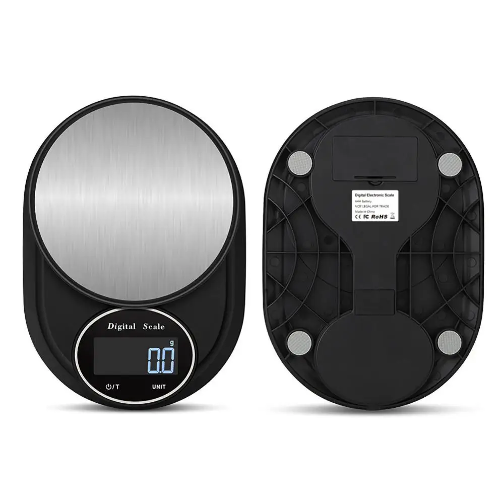 Цифровые кухонные весы многофункциональные 11 фунтов 5 кг черные из нержавеющей