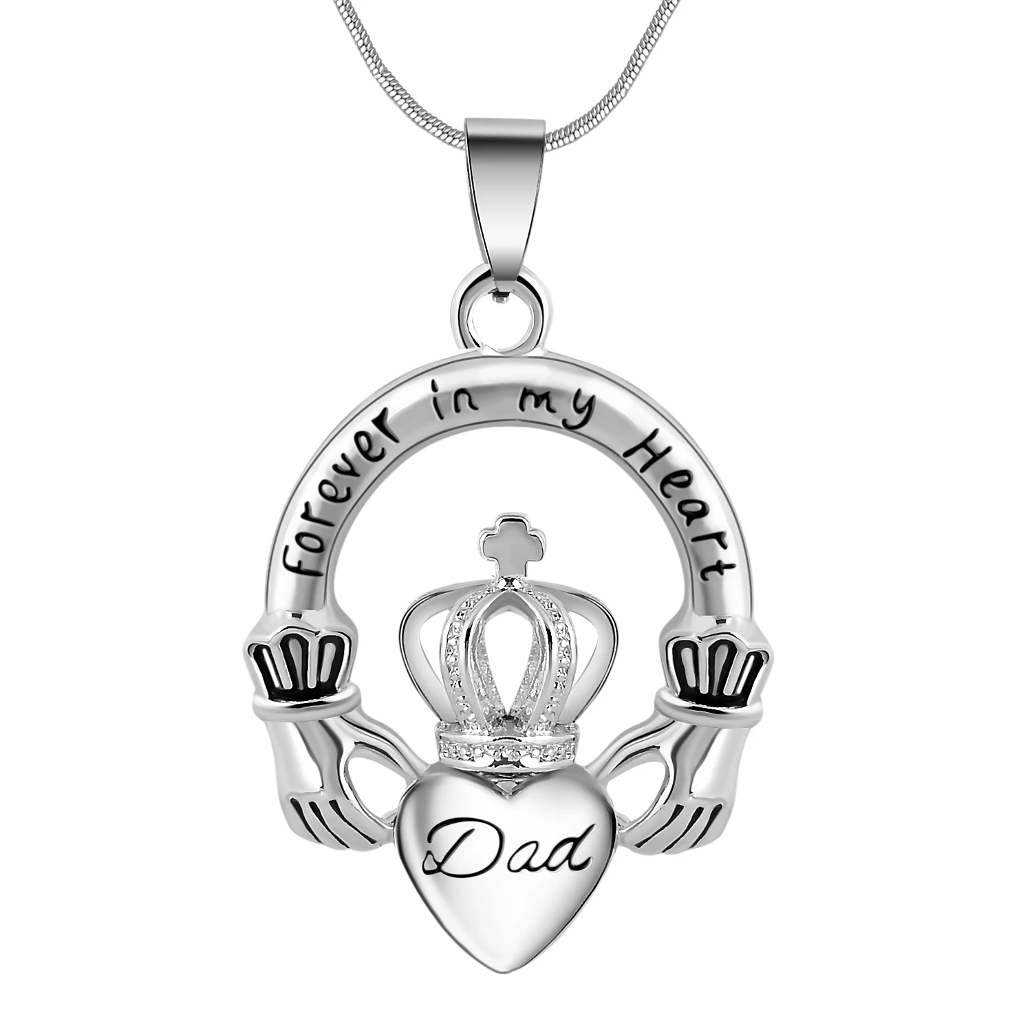 

Dad,Mom,Grandpa,Grandma,Pet Forever in My Heart Crown Locket Cremation Memorial Ashes Urn Keepsake Pendant Necklace Jewelry
