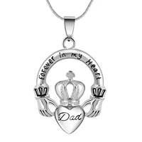 dadmomgrandpagrandmapet forever in my heart crown locket cremation memorial ashes urn keepsake pendant necklace jewelry