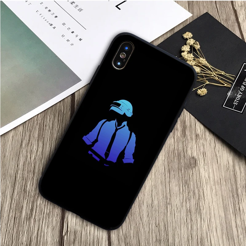 PUBG игры Черный силиконовый чехол для мобильного телефона iPhone 12 XR XS Макс 5 5S SE 2020 6 6S