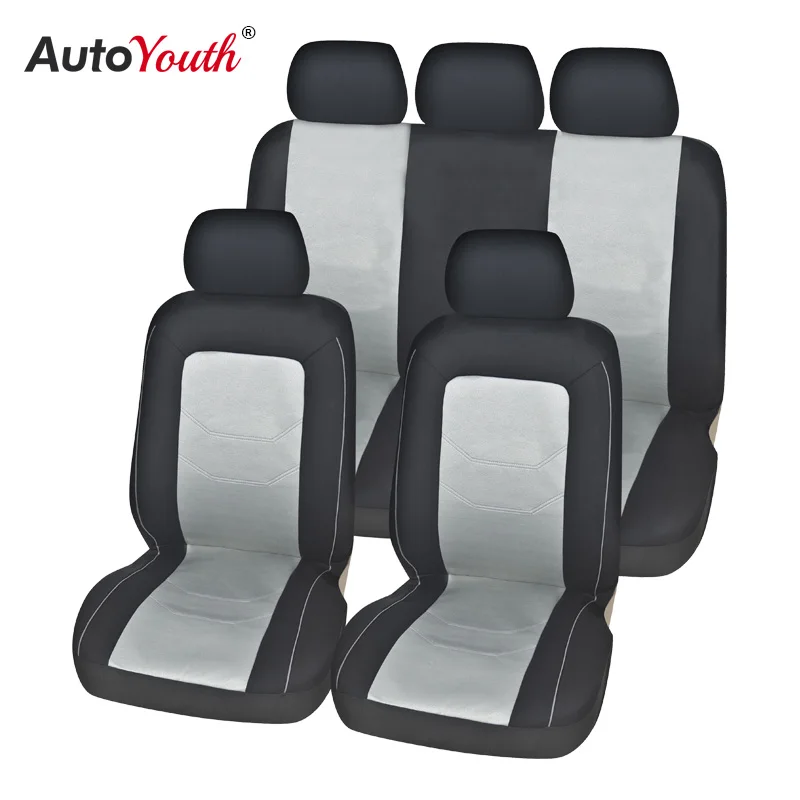

Чехлы для сидений Autoyouth, летние, серые, с принтом, 9 шт.