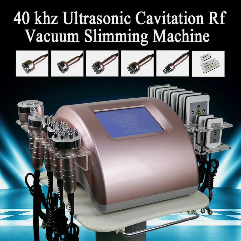 

40K Ultrasonic Liposuction Cavitation 8 Laser Pad 6 In 1 LLLT Lipo Laser Slimming Vacuum Skin Care Salon Spa Equipment Free Ship