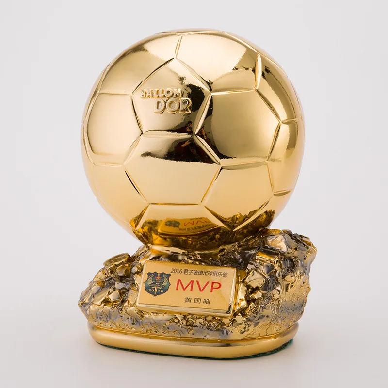 

Hot Sale Soccer Trophy Gift Resin Crafts Trophy Final Shooting Athlete Electroplating Golden Ball Award