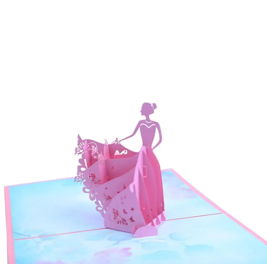 10 шт в стиле Принцесса Оригами для ручной работы 3D всплывал поздравительных