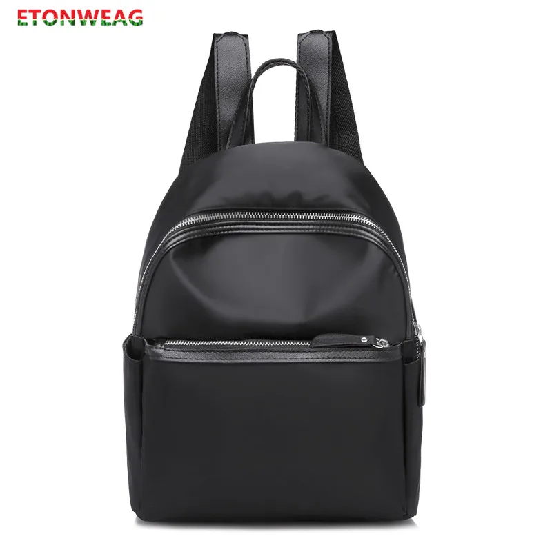 

2021 Casual Nylon Backpack women Small school bags for teenage girls bookbag Ladies Solid backbag Leisure Female mini bag pack