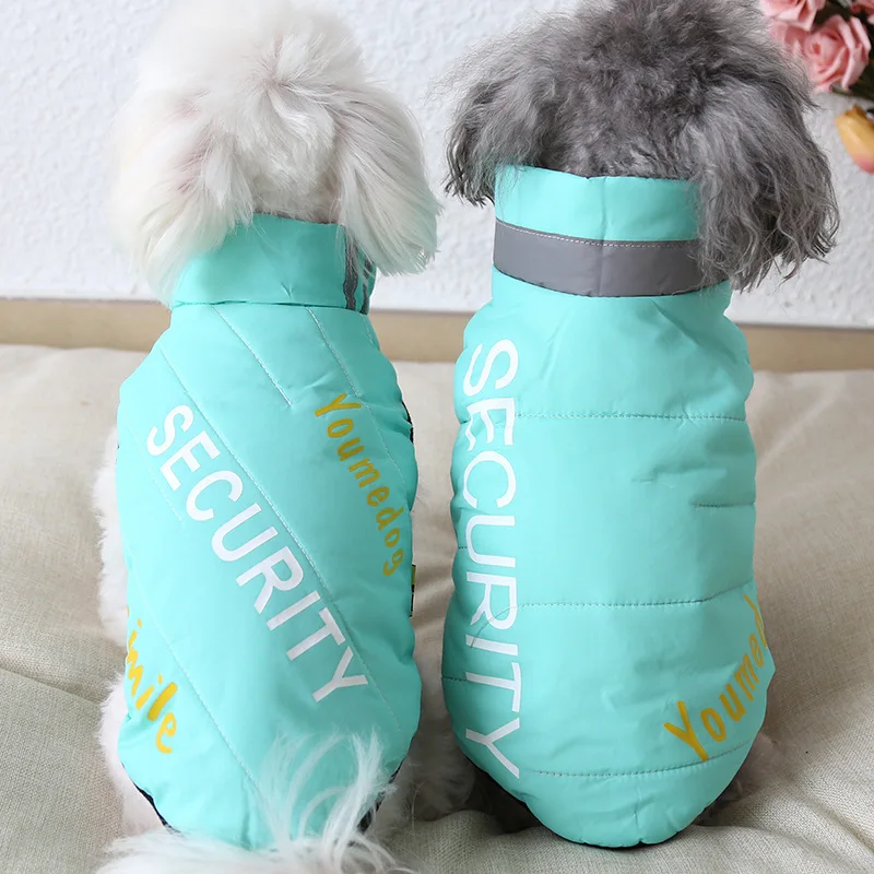 Плотные толстовки с капюшоном для собак зимняя Хлопковая полосатая синяя одежда