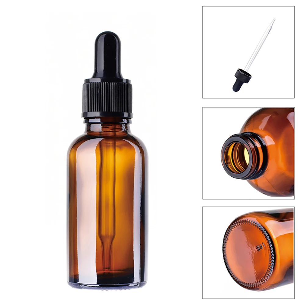 50ml / 100ml Empty Dropper Bottle Amber Essential Oil Glass Aromatherapy Liquid Drop Massage Pipette Bottles Refillable | Красота и