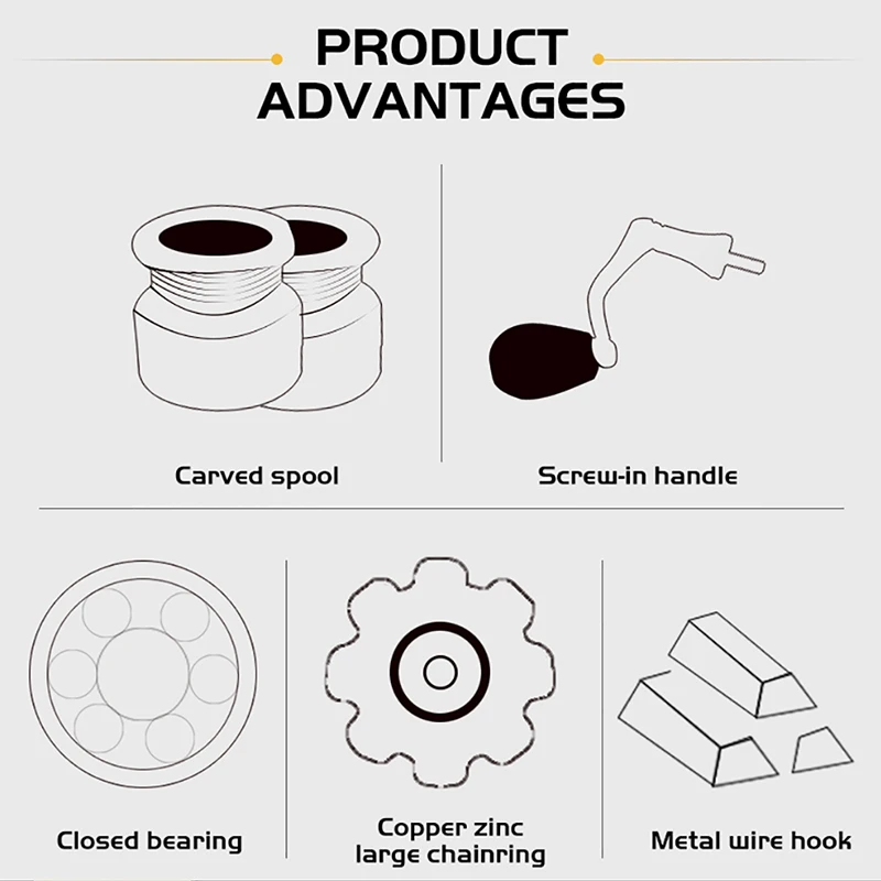 

DEUKIO Fishing Reel With Spool CS2000 CS3000 Carved Metal Reel 2.0:1 High Speed Saltwater Spinning Reel for Fishing Accessories