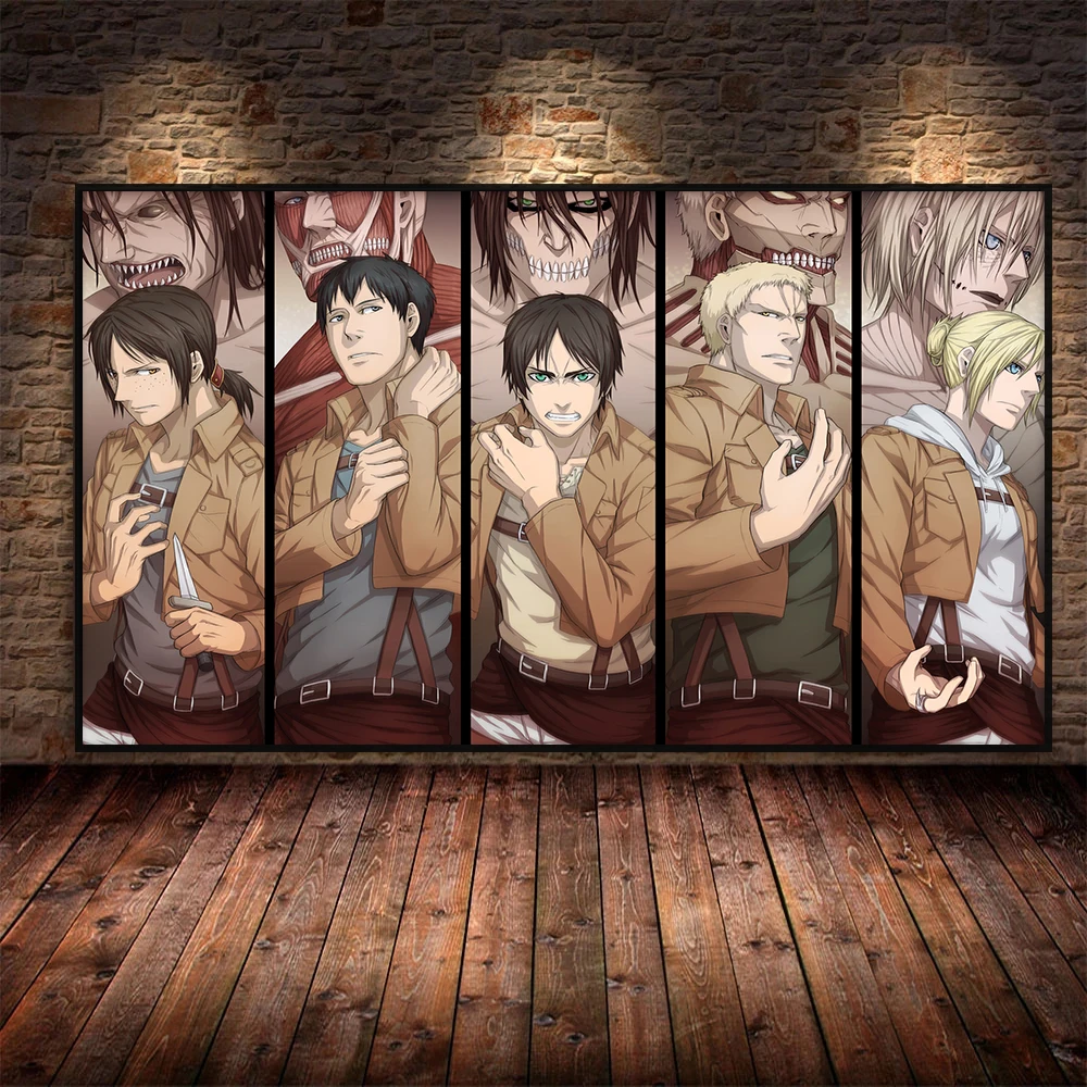 

Anime "Attack on Titan" Canvas Painting Anime Characters Print Wall Art Posters and Prints Modern Living Room Decoration Mural