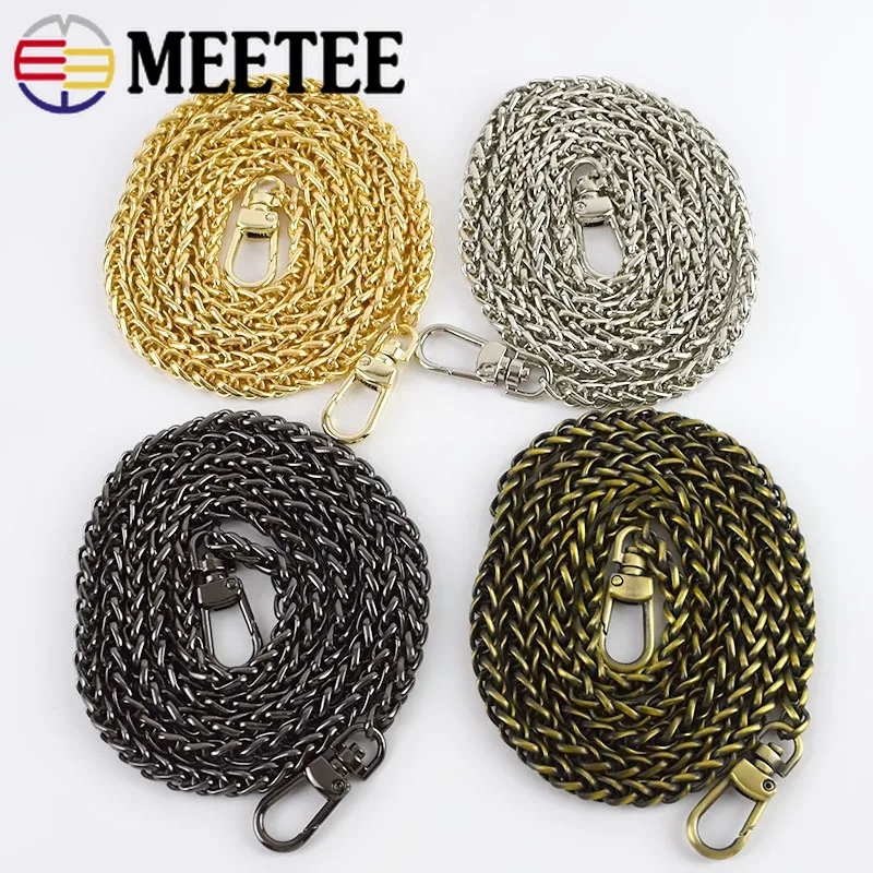 Meetee 7mm Width 120cm Metal Chain Straps Purse Bag Handbag Replacement Crossbody Strap Parts Hardware Accessories | Дом и сад
