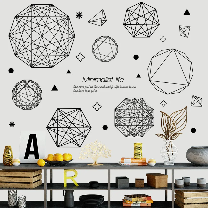 Креативные геометрические наклейки для набросков Декор дома и офиса фоновая