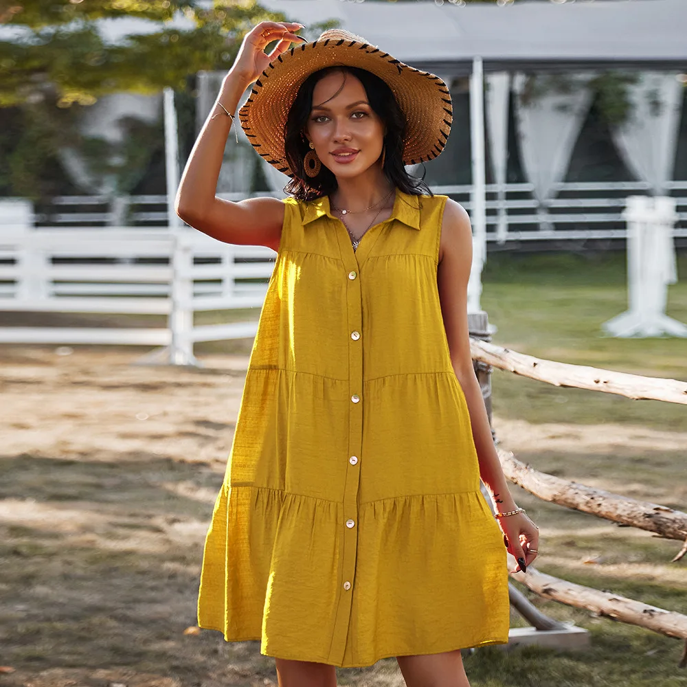 

Chiffon Dress Multi Colors Beach Holiday Casual Sleeveless Oversize Long Dress 2021 Women Summer Vintage Elegant Sexy V-Neck