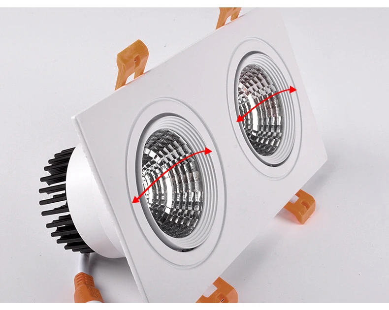 Светодиодный Светодиодный светильник с двойной головкой COB 110 V-220 V 3W 7W 12W Потолочный встраиваемый светильник точечные потолочные светильники 3000 K/4000 K/6000 K