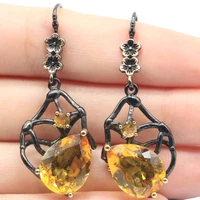 45x18mm neo gothic jewelry set 8 5g drop created golden citrine for women gift black gold silver earrings pendant