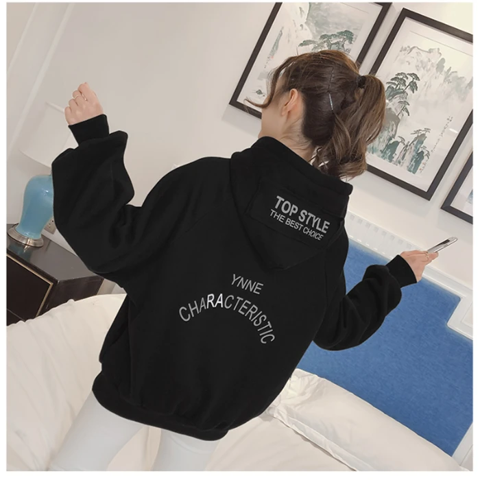 2019 красные женские толстовки с капюшоном флисовые свободные и молнией | Женская