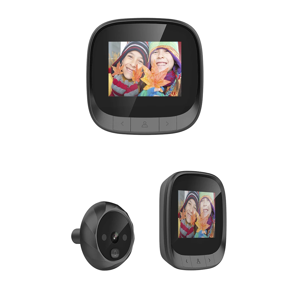 

Электронный дверной глазок с камерой 2,4 дюйма, цифровая камера высокого разрешения, дверной звонок с камерой 90 градусов, дверной звонок, мин...