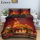 Комплект постельного белья с пододеяльником и 3D-принтом гамбургеров для детей и взрослых, комплект постельного белья для фаст-фуда, Королевский размер, постельное белье, домашний текстиль, Прямая поставка