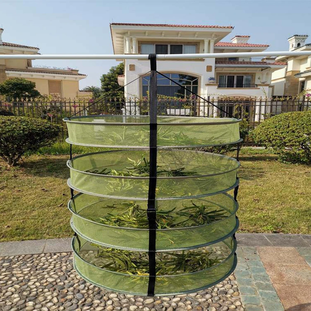 Четырехслойная подвесная сухая корзина для трав Складная сетка гидропонная