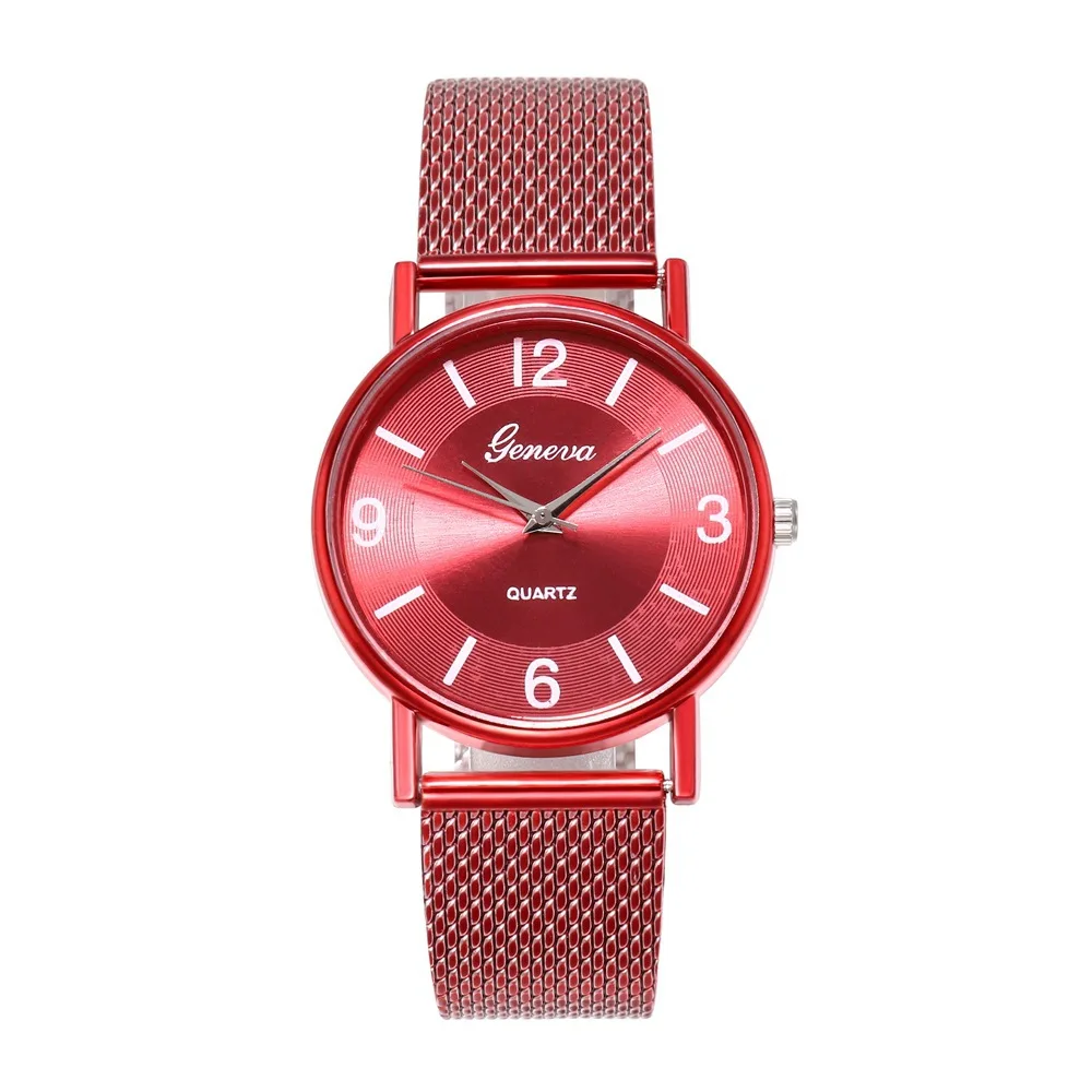 

100pcs/lot watch simple digital color casual women's watch plastic mesh belt multicolor Shi Ying women's watch