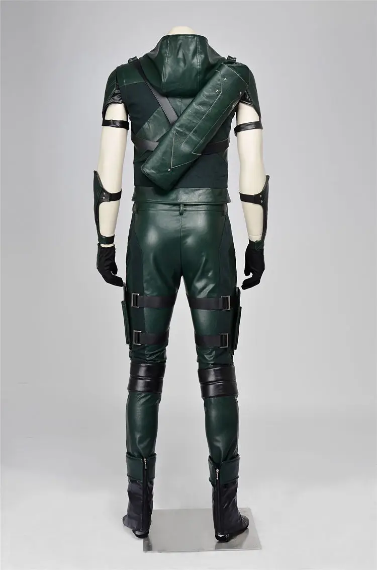 Зеленая Стрела сезон 4 Карнавальный костюм супергероя Оливера королевы кожаный