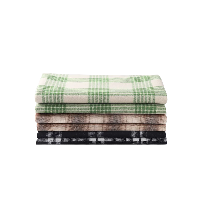 

145cm width woolen plaid fabric garment fabric autumn and winter high-end double-sided woolen coat fabric