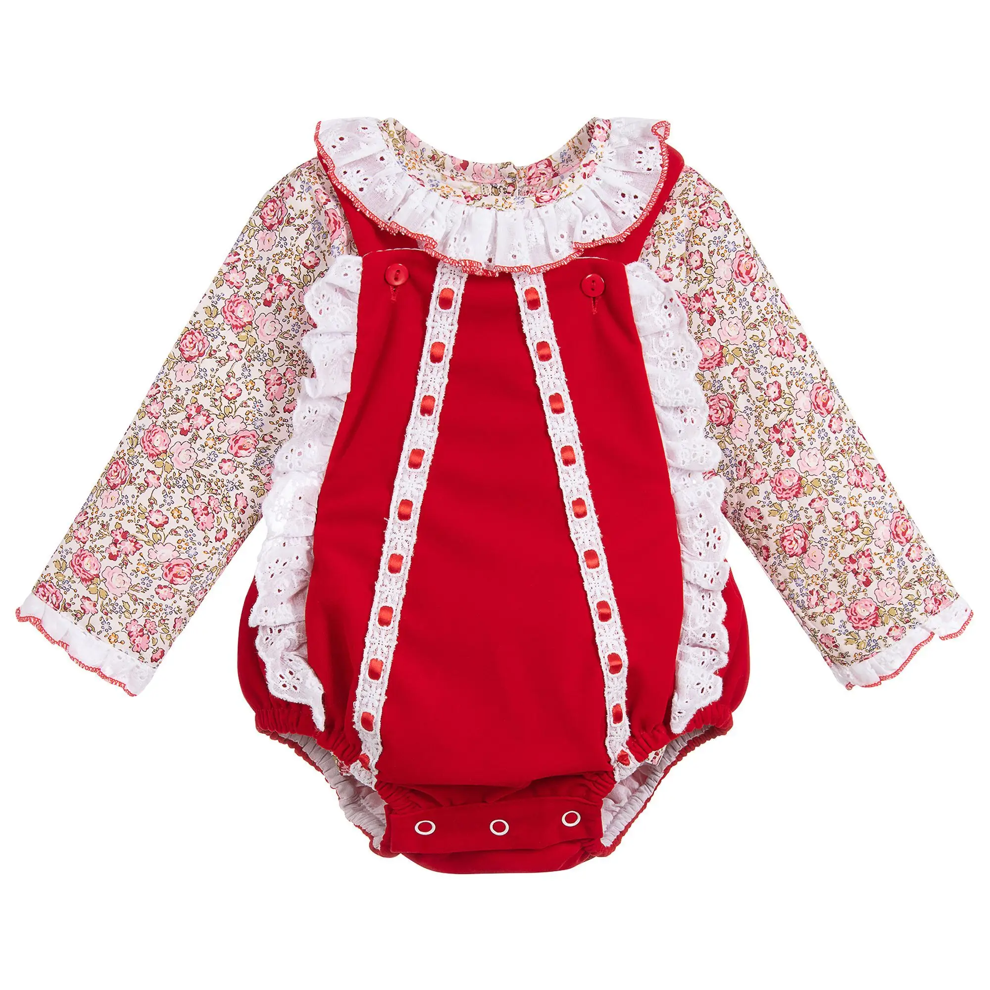 Осенний комплект одежды для малышей топы с длинными рукавами и оборками