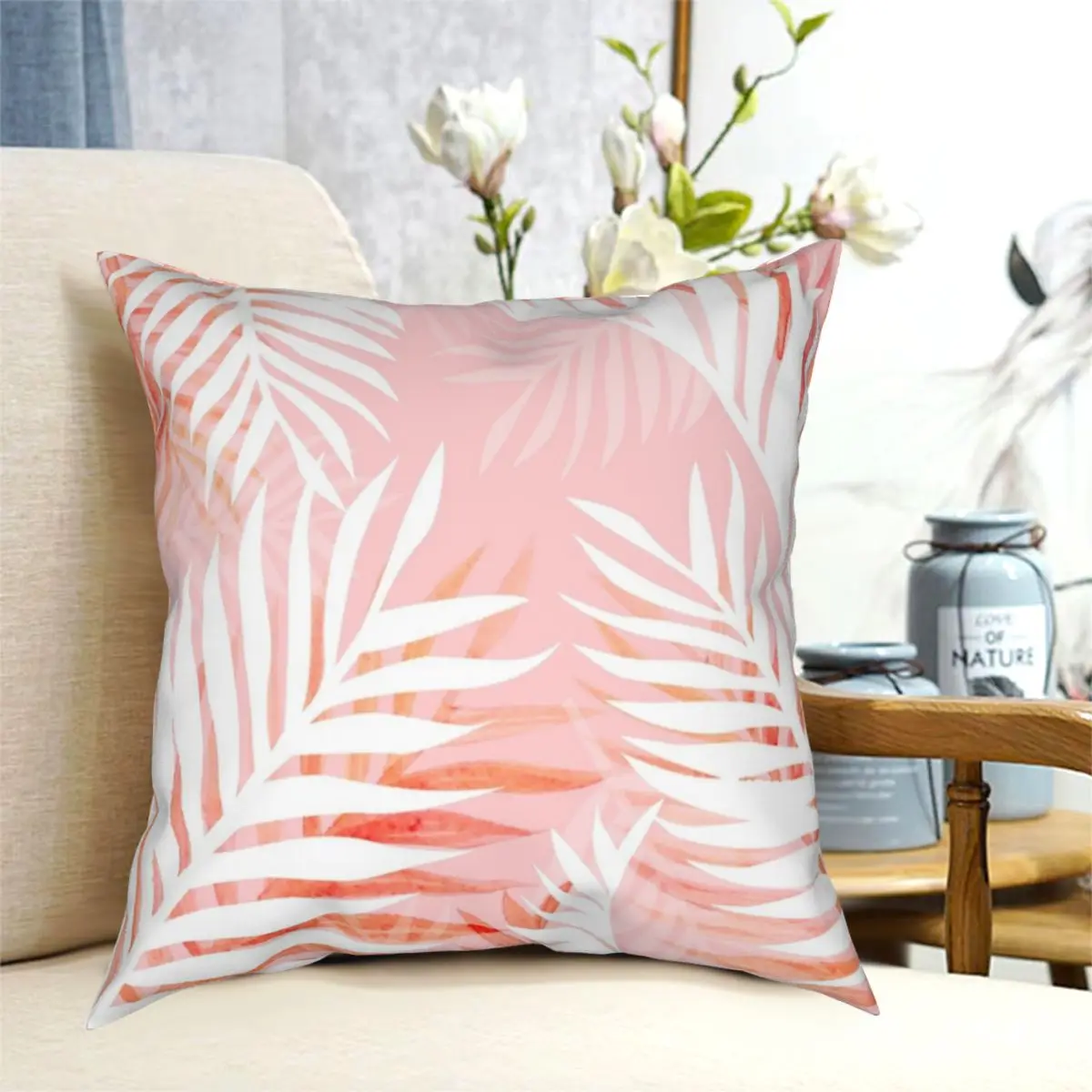 

Tropical Bliss Square Pillowcase Pattern Decorative Throw Pillow Case Bed Cushion Case 45*45cm