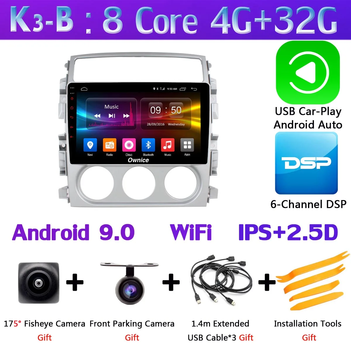 K3-B-CarPlay " 360 ° панорамный автомобильный dvd-плеер на основе Android для Suzuki Liana 2005-2013 автомобильный Радио gps Мультимедиа DSP Carplay Android Авто 4G LTE - Цвет: K3-B-CarPlay