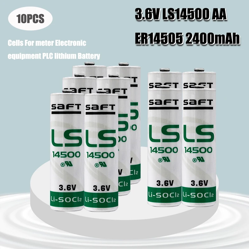 10 piezas para Saft LS 14500 LS14500 AA 3,6 V, batería de litio para TL-5104/S TL4903S, repuesto para equipo de instalación