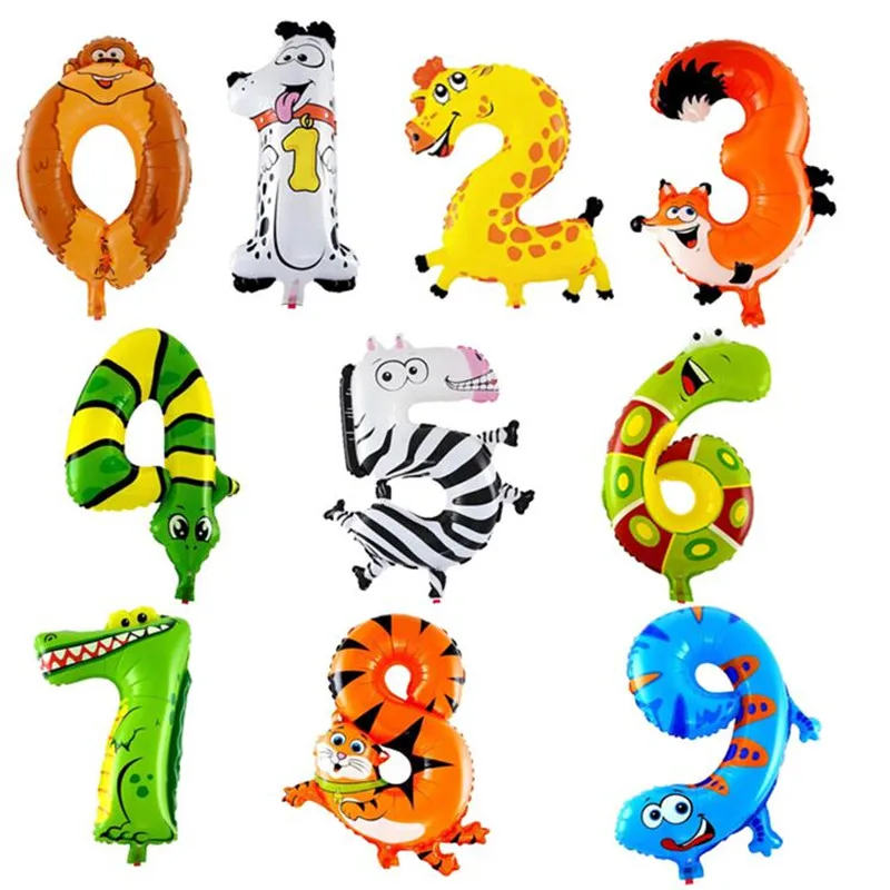 

Animal Number Foil Inflatable Balloons Children Gifts Air Balloons Happy Party Decoration wedding birthday Christmas Xmas