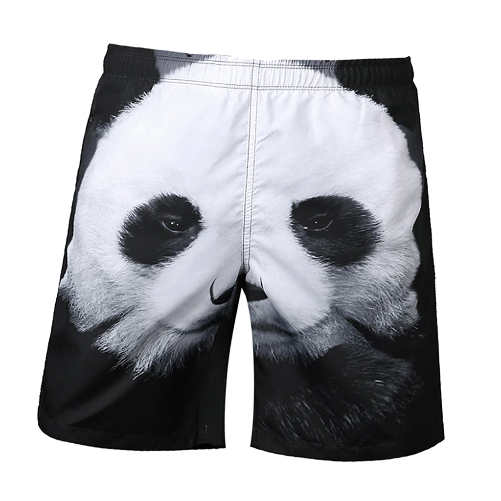 Забавные мужские пляжные шорты с 3D-принтом панды для серфинга быстросохнущая