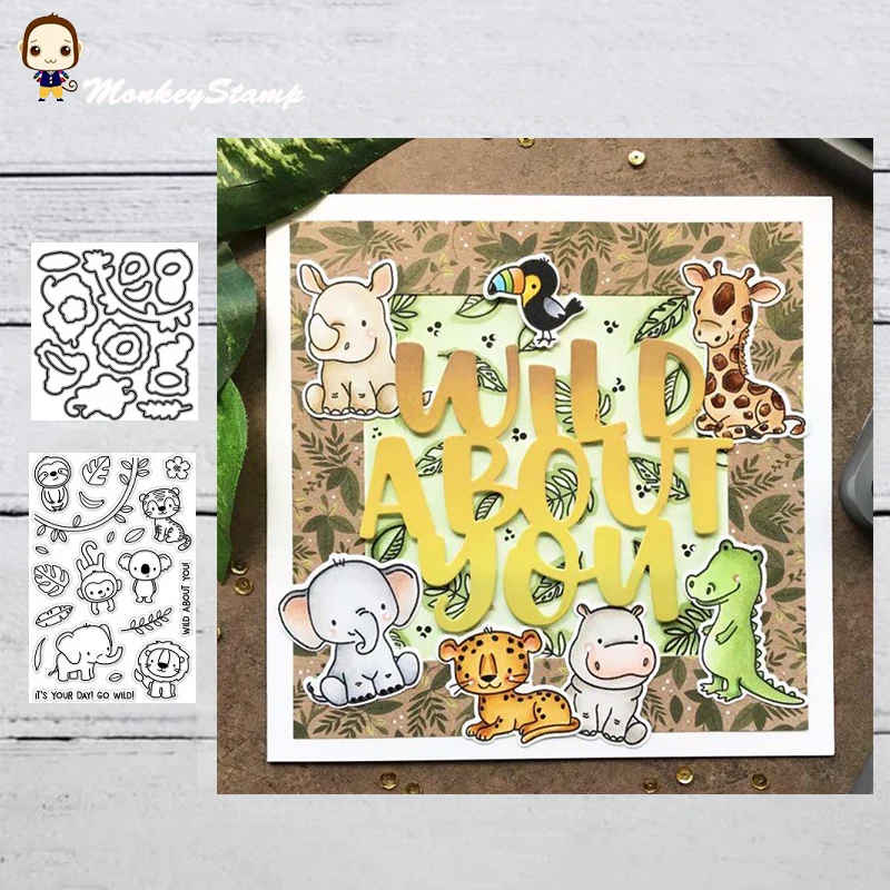 MonkeyStamp лесные животные металлические режущие штампы и для DIY скрапбукинга