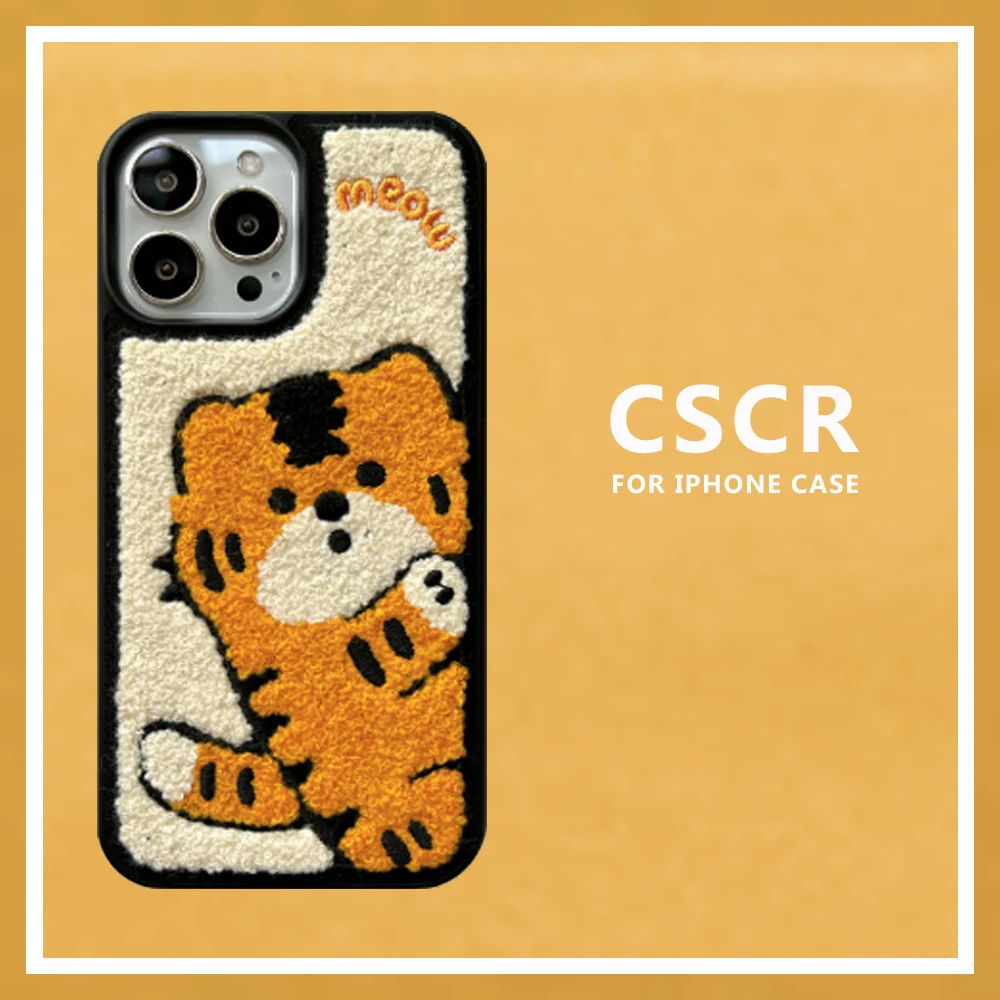

Korean Cute Phone Case For iPhone 13 11 12 Pro Max X XR XS MAX Shockproof Winter Fuzzy Plush Cover For iPhone 11 7 8 Plus Cases
