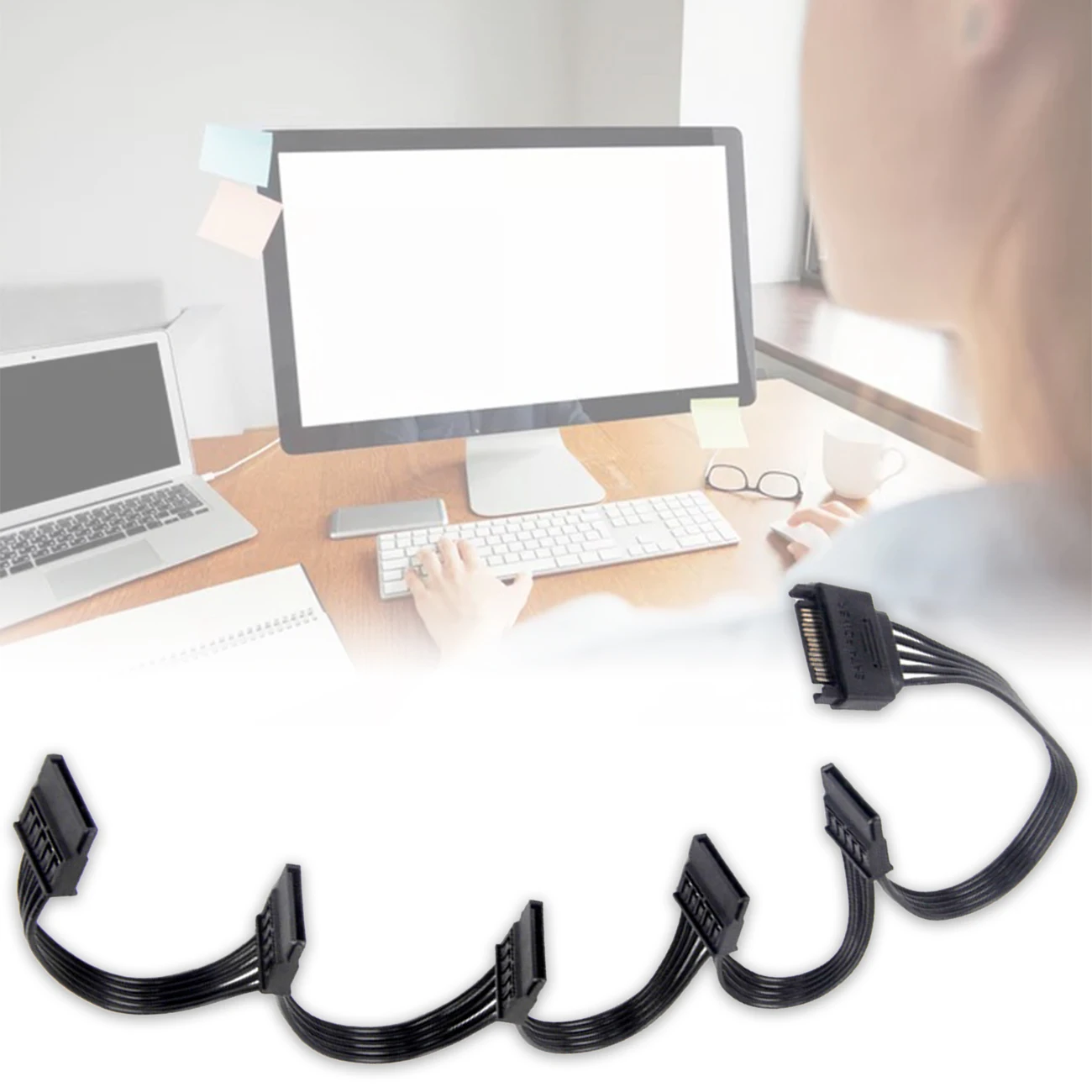 2 шт. 15Pin SATA Питание сплиттер кабель жесткого диска 1 Мужской до 5 Женский